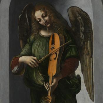 An Angel in Green with a Vielle