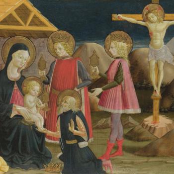 The Adoration of the Kings, and Christ on the Cross