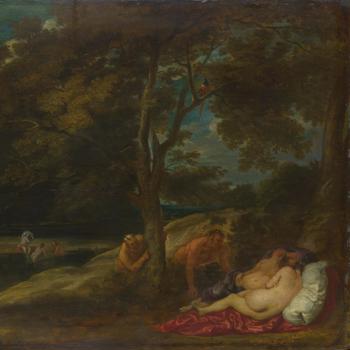 Nymphs surprised by Satyrs