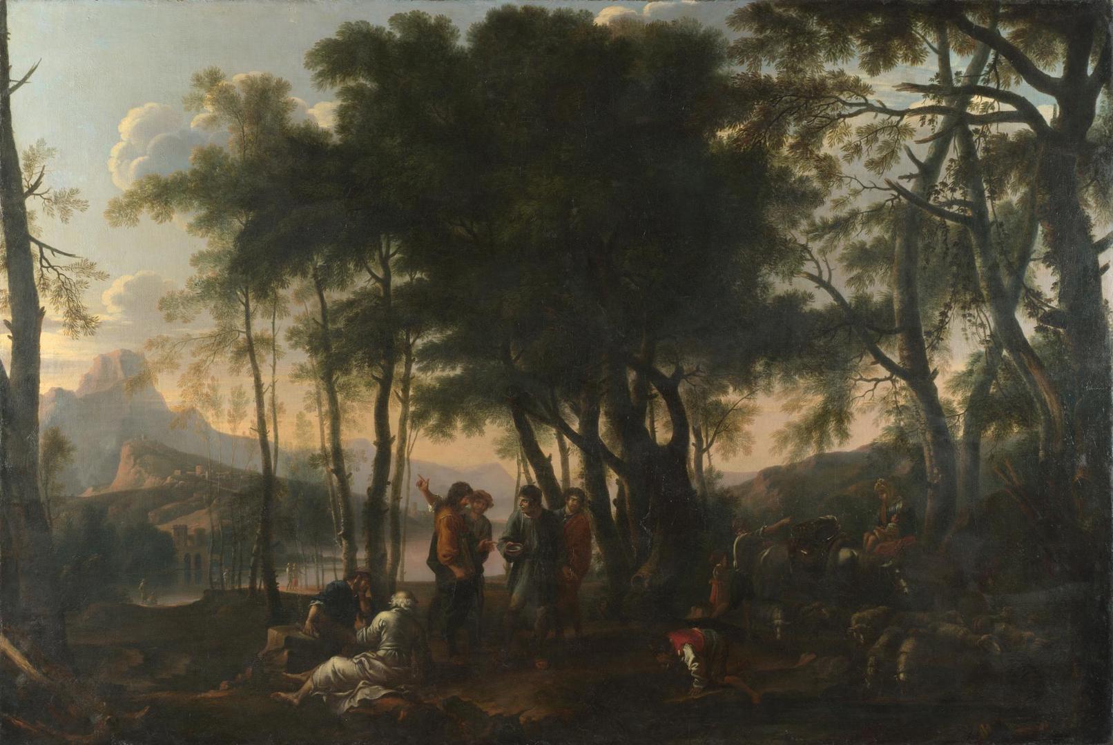 The Philosophers' Wood by After Salvator Rosa