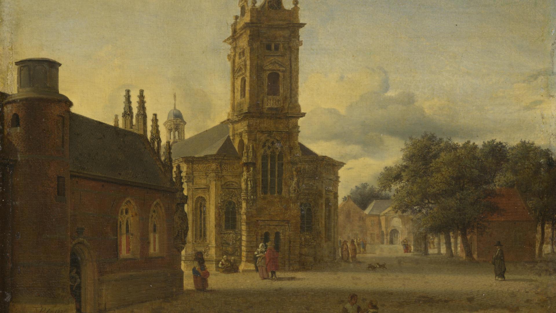 A Square before a Church by Jan van der Heyden