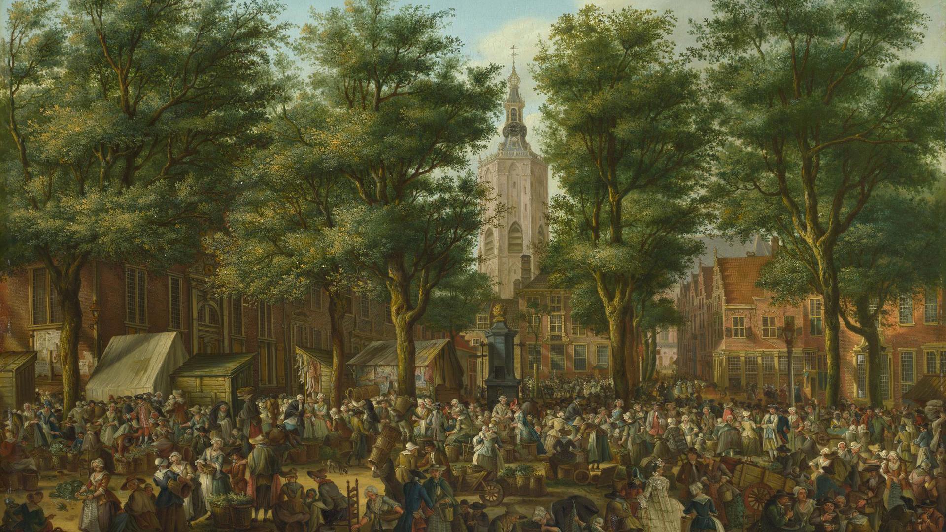 The Grote Markt at The Hague by Paulus Constantijn La Fargue