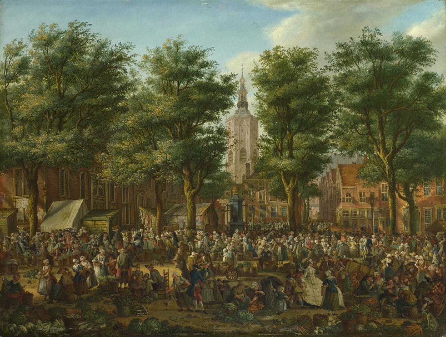 The Grote Markt at The Hague by Paulus Constantijn La Fargue