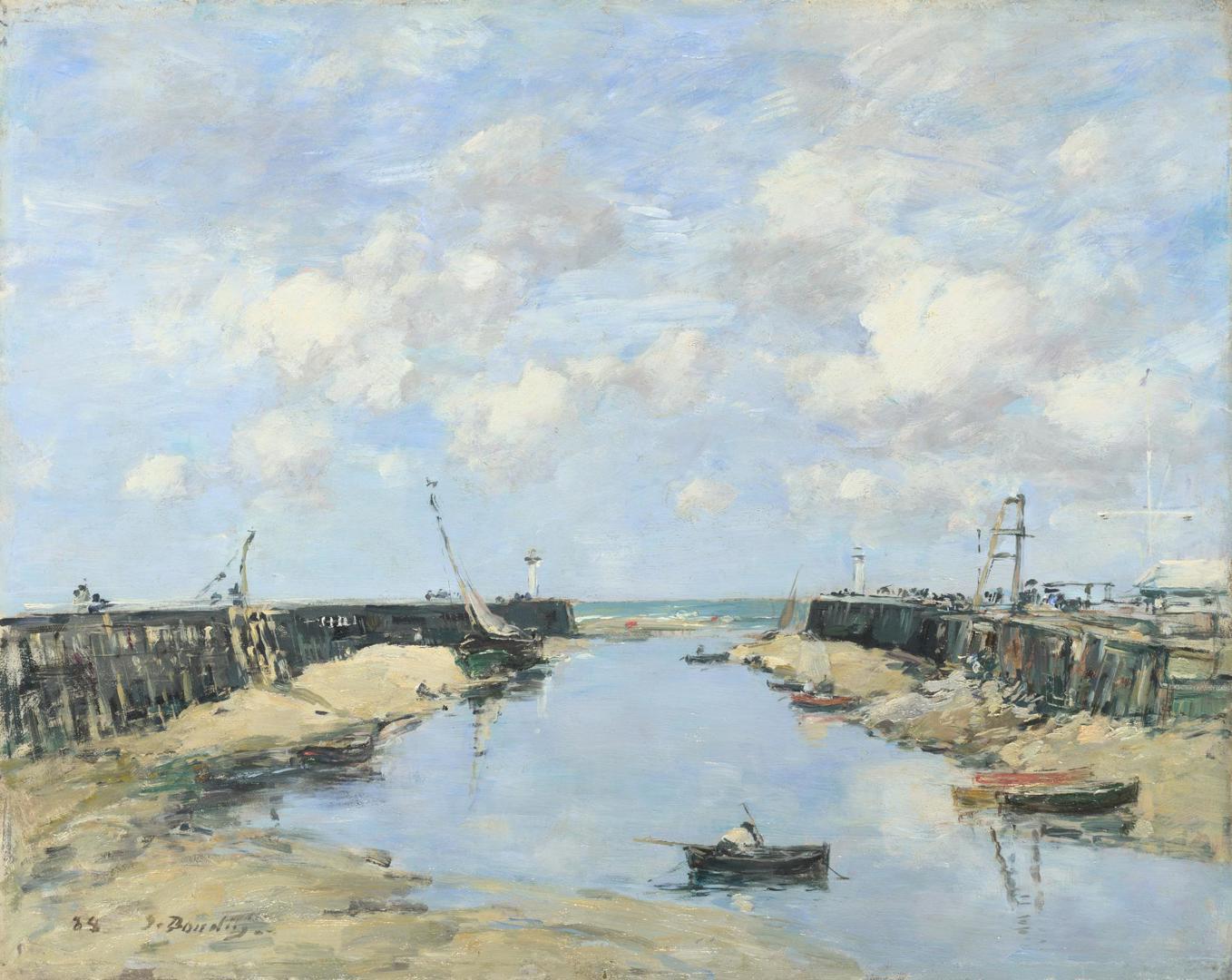 The Entrance to Trouville Harbour by Eugène Boudin