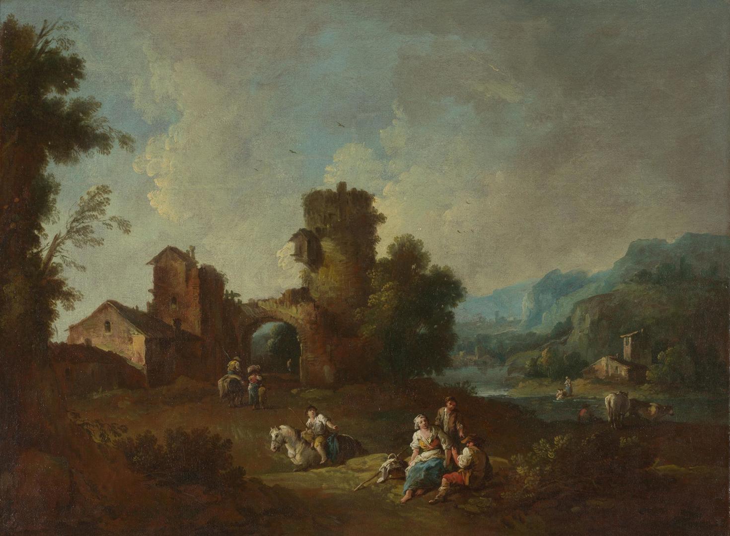 Landscape with a Ruined Tower by Giuseppe Zais