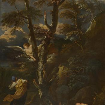 An Angel appears to Hagar and Ishmael in the Desert
