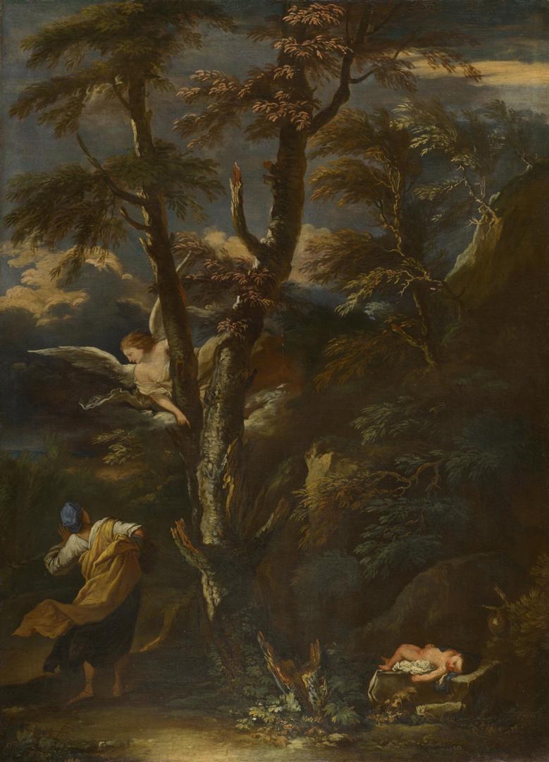 An Angel appears to Hagar and Ishmael in the Desert by After Salvator Rosa