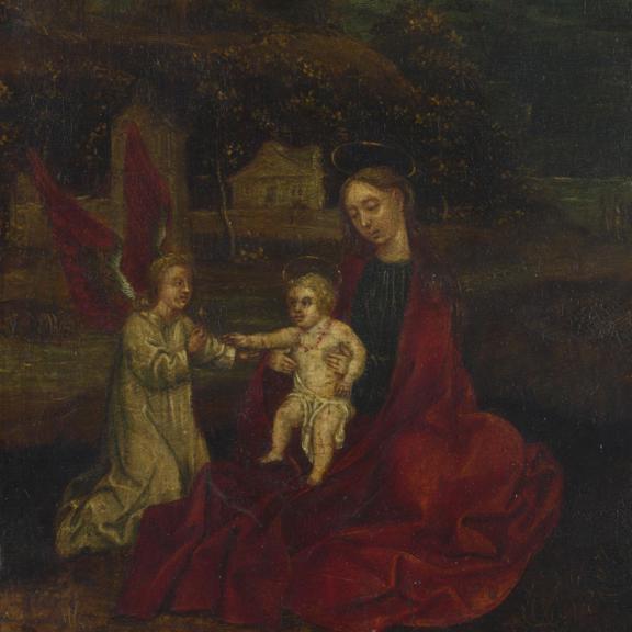 The Virgin and Child with an Angel in a Landscape