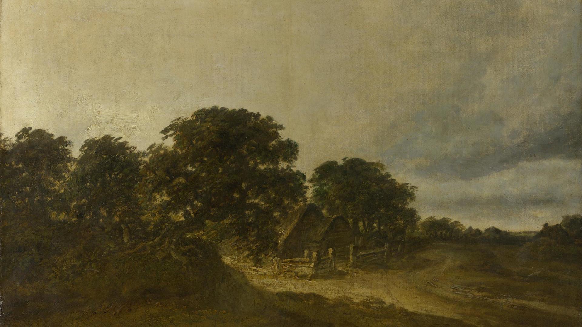 Landscape with Trees, Buildings and a Road by Style of Georges Michel