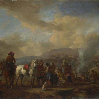 Two Horsemen at a Gipsy Encampment