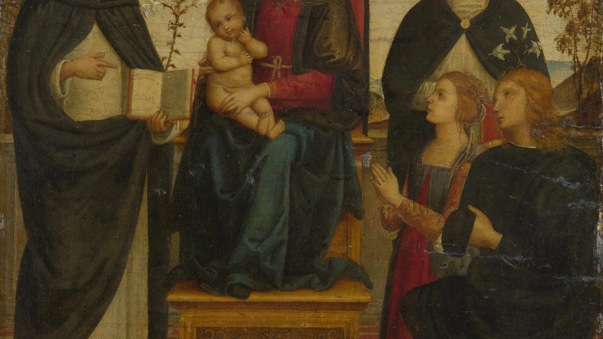 The Virgin and Child with Saints by Follower of Pietro Perugino