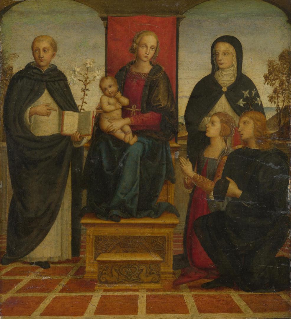 The Virgin and Child with Saints by Follower of Pietro Perugino