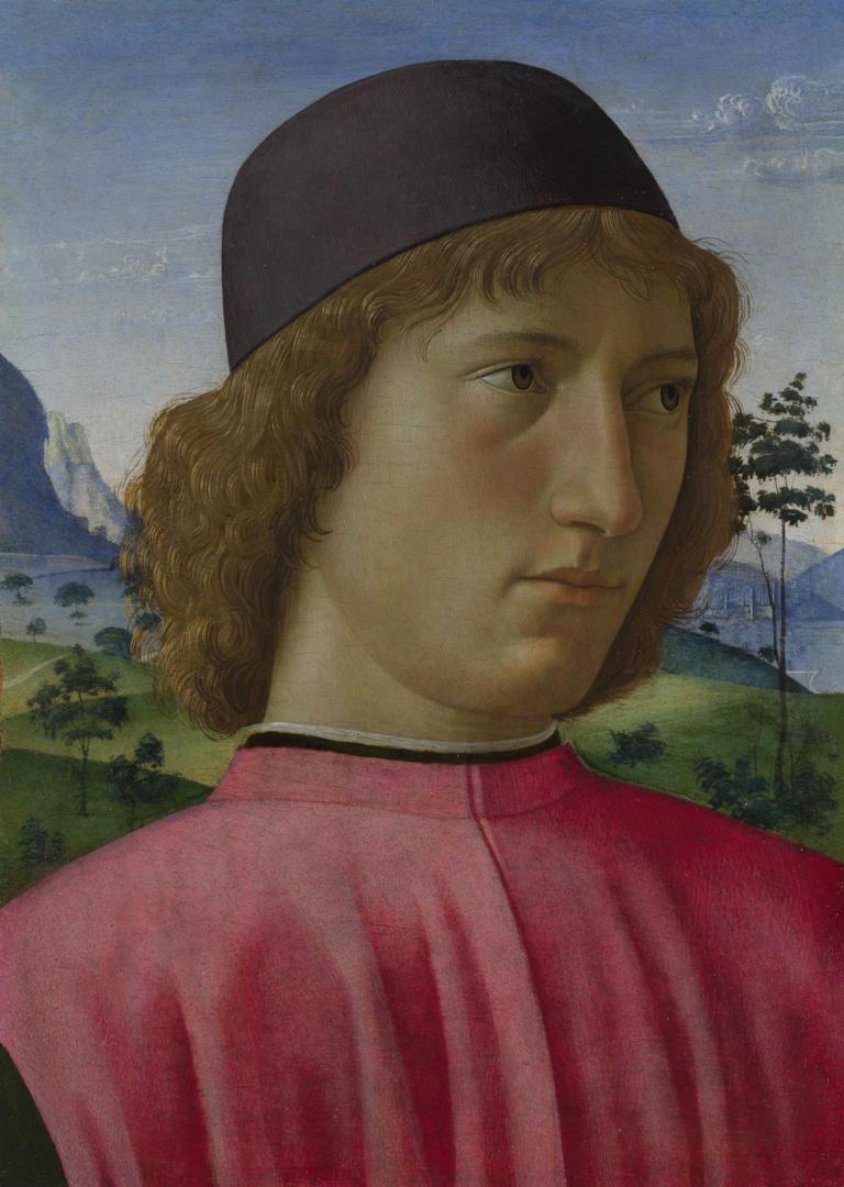 Portrait of a Young Man in Red by Domenico Ghirlandaio