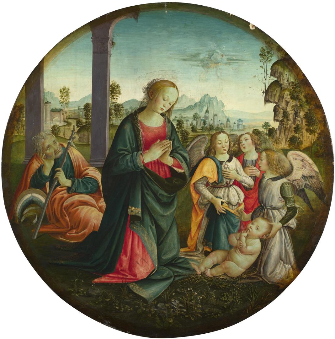 The Holy Family with Angels by Italian, Florentine
