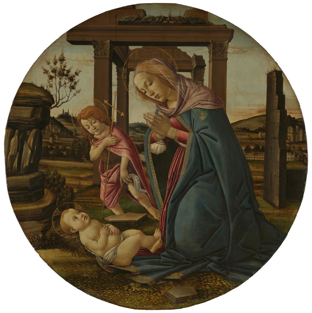 The Virgin and Child with Saint John the Baptist by Workshop of Sandro Botticelli