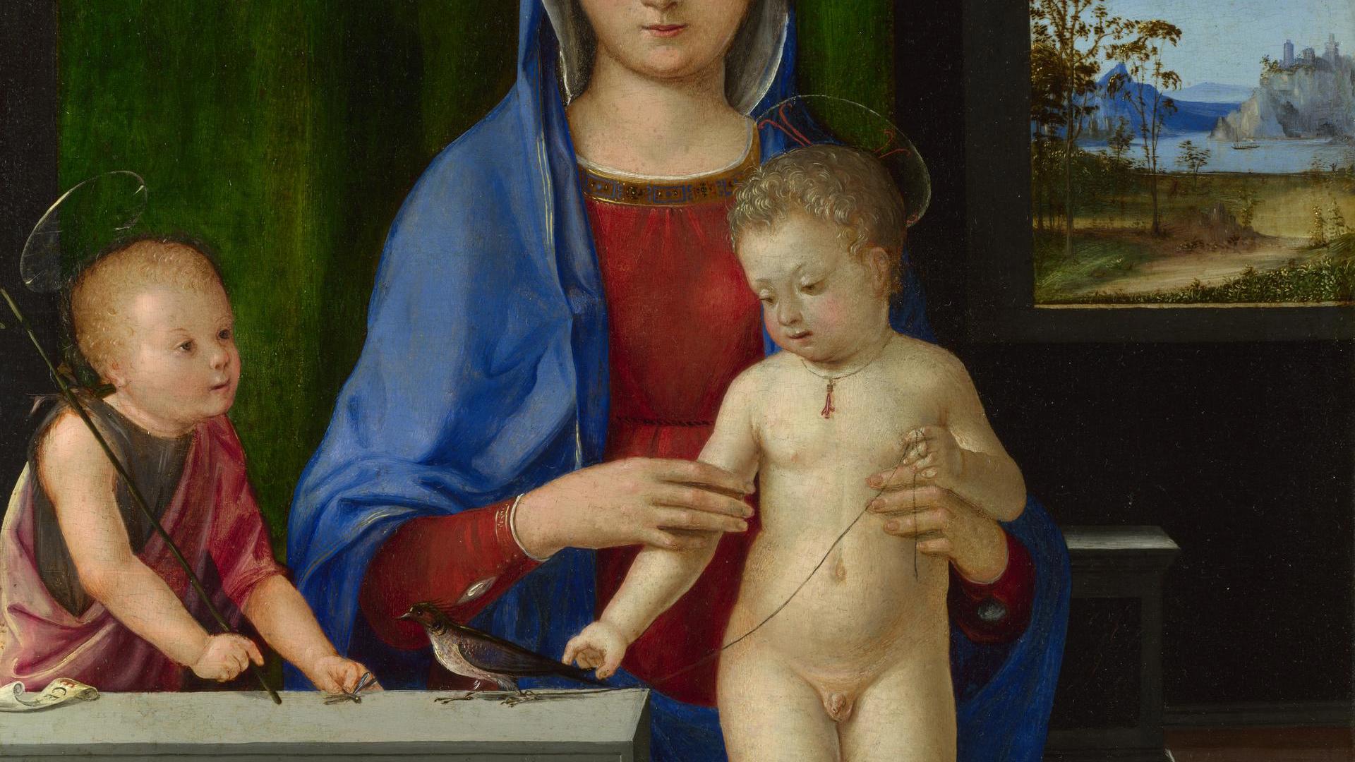 The Virgin and Child with Saint John by Antonio de Solario