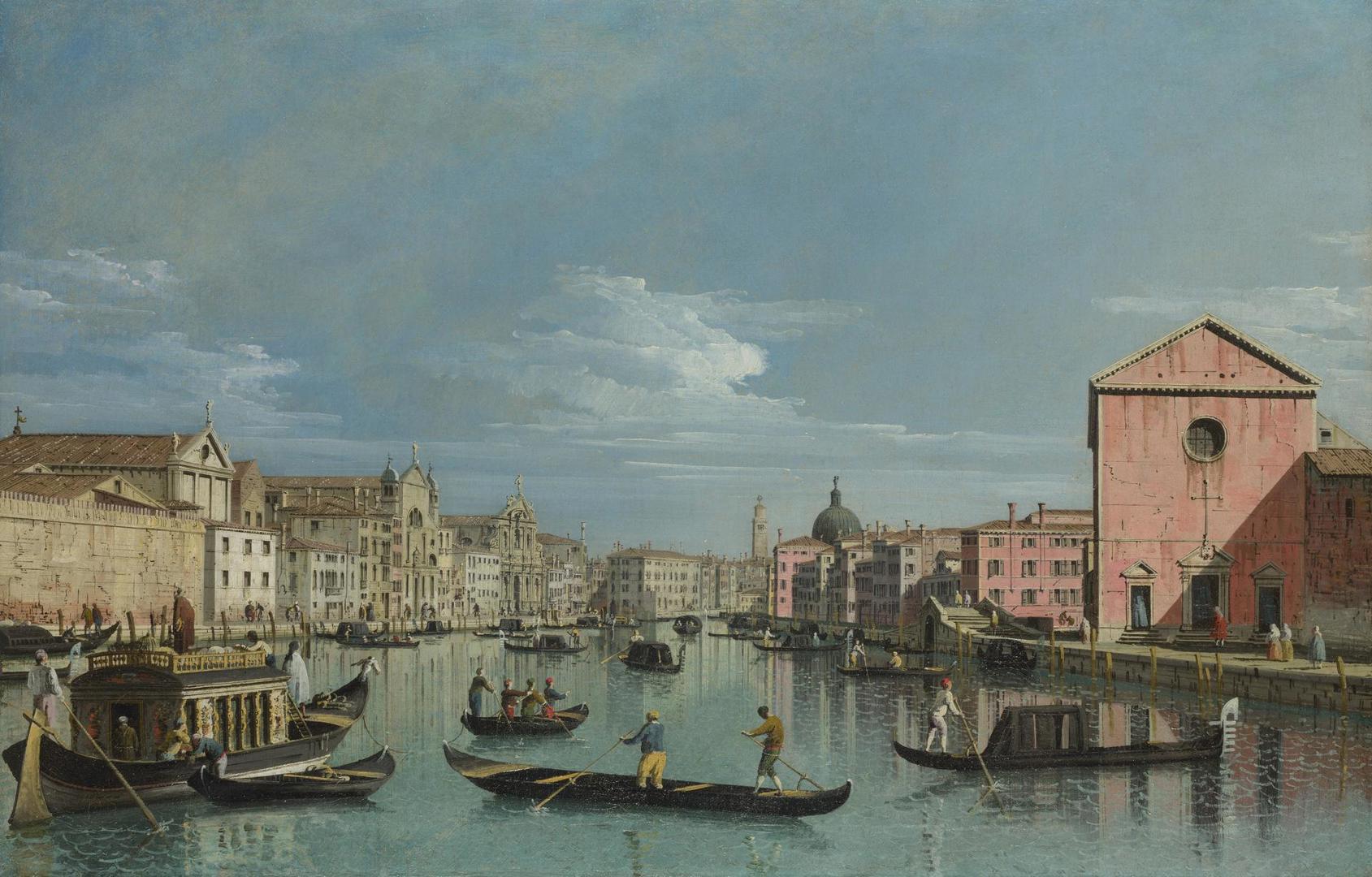 Venice: The Grand Canal facing Santa Croce by Bernardo Bellotto