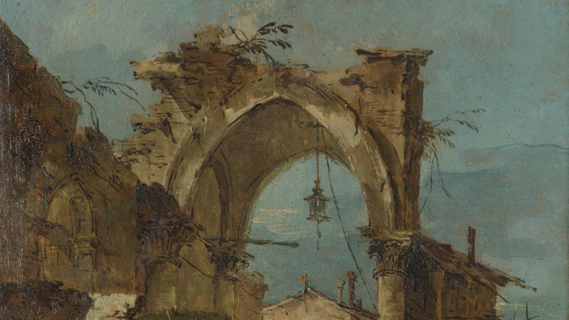 A Caprice with a Ruined Arch by Francesco Guardi