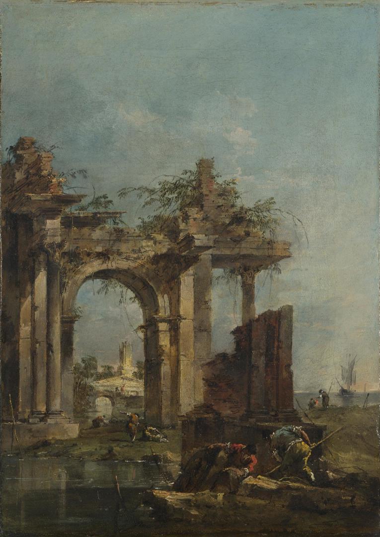 A Caprice with Ruins on the Seashore by Francesco Guardi