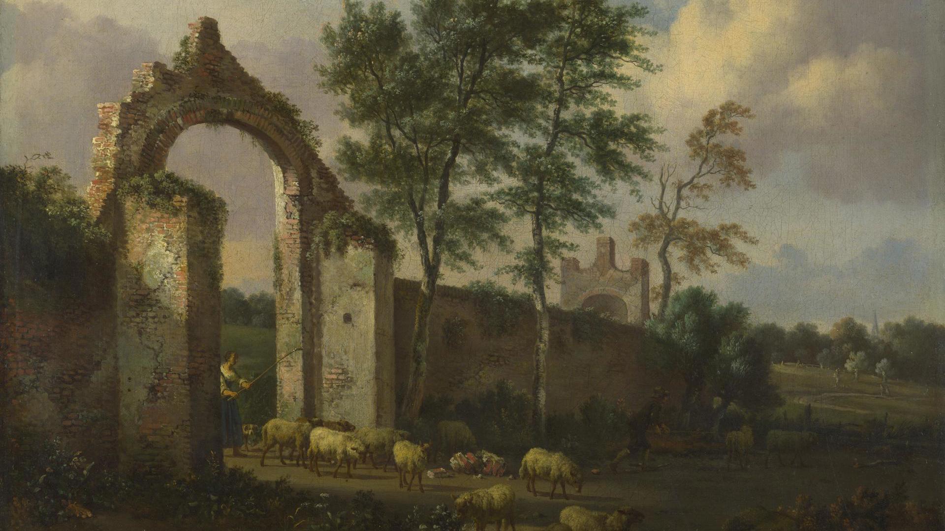 A Landscape with a Ruined Archway by Jan Wijnants