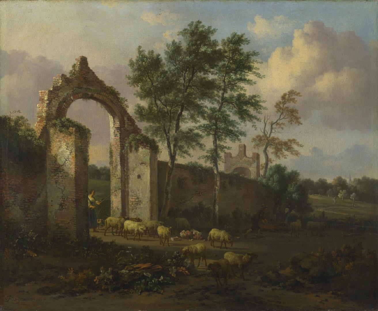 A Landscape with a Ruined Archway by Jan Wijnants