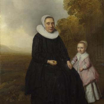 Portrait of a Seated Woman and a Girl in a Landscape