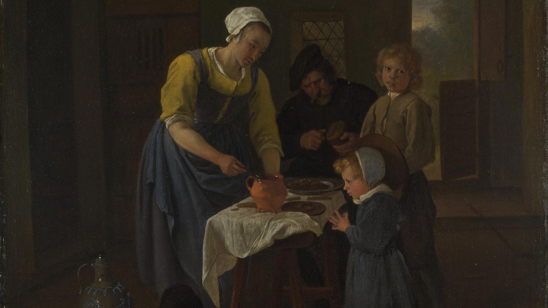 A Peasant Family at Meal-time ('Grace before Meat') by Jan Steen