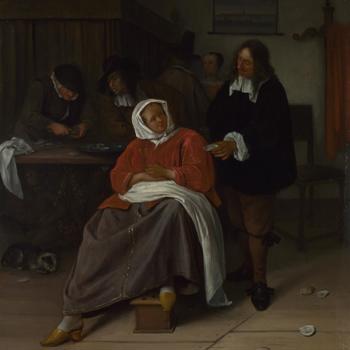 An Interior with a Man offering an Oyster to a Woman