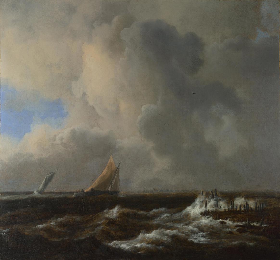 Vessels in a Fresh Breeze by Jacob van Ruisdael