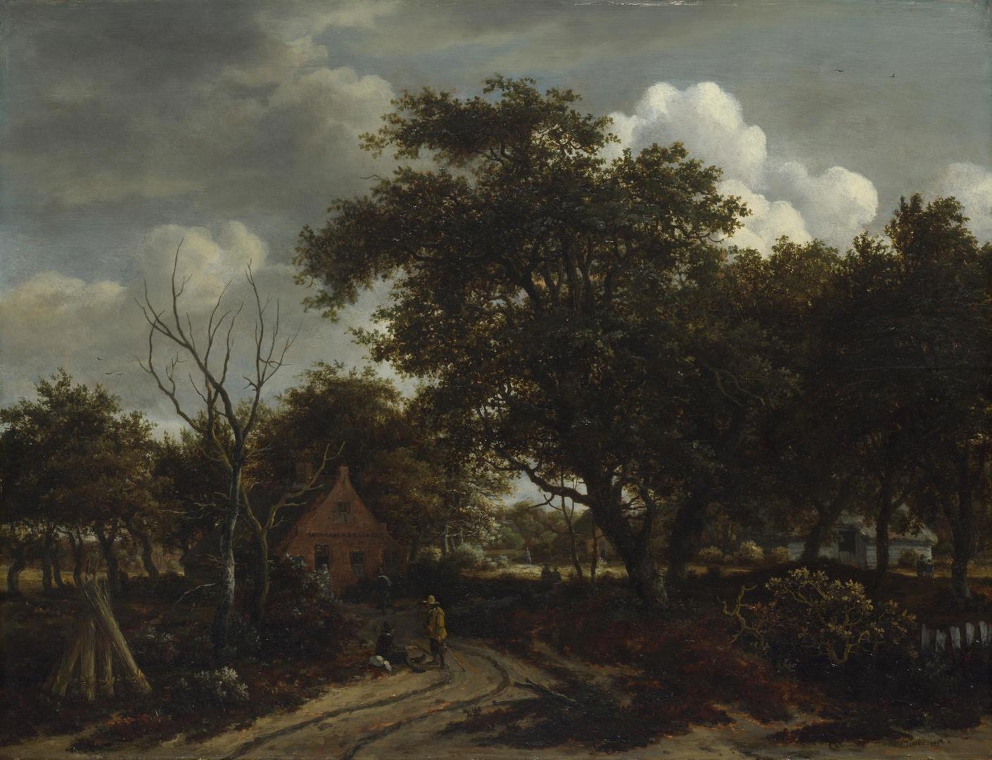 Cottages in a Wood by Meindert Hobbema