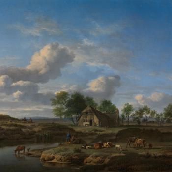 A Landscape with a Farm by a Stream