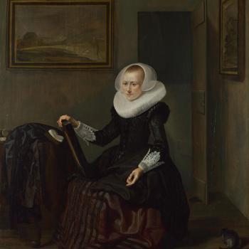 A Woman holding a Mirror