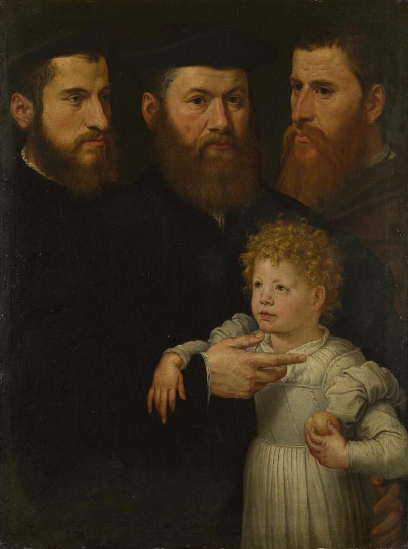 Three Men and a Little Girl by Italian, North