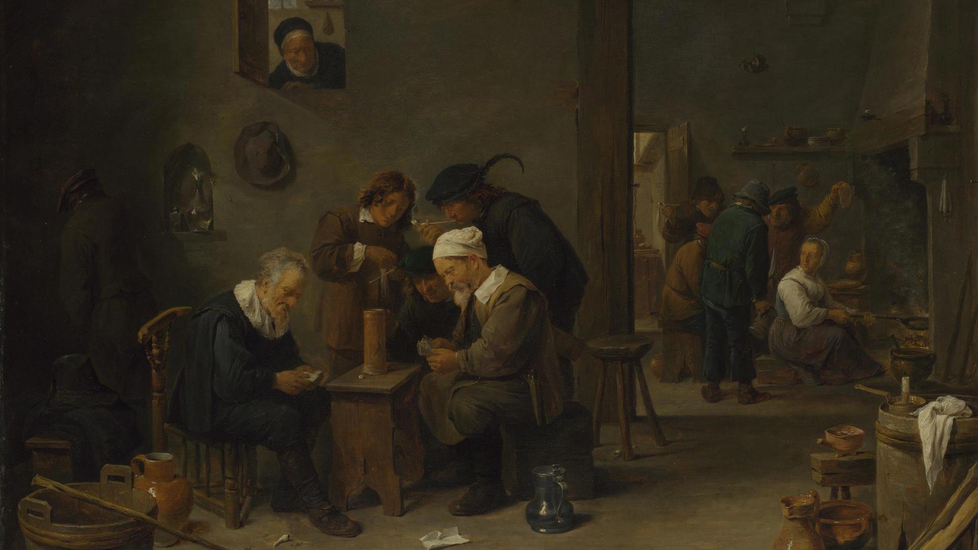 Two Men playing Cards in the Kitchen of an Inn by David Teniers the Younger
