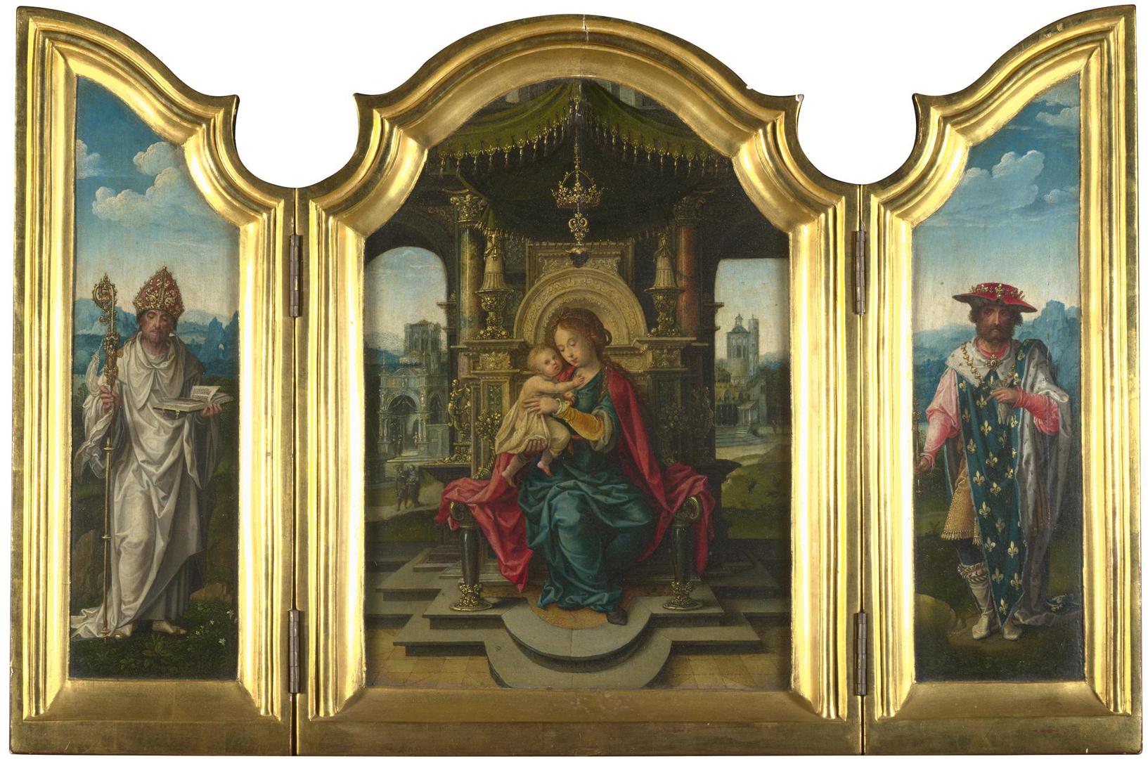 The Virgin and Child Enthroned by Workshop of Pieter Coecke van Aalst