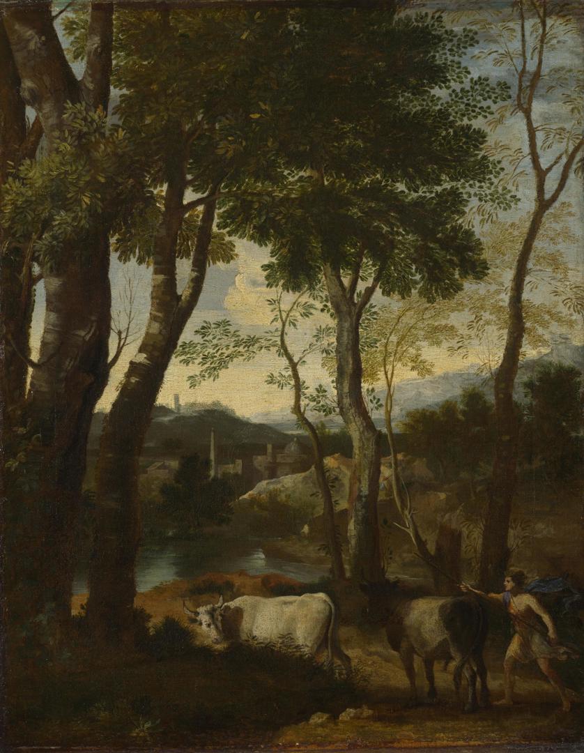 Landscape with a Cowherd by Gaspard Dughet