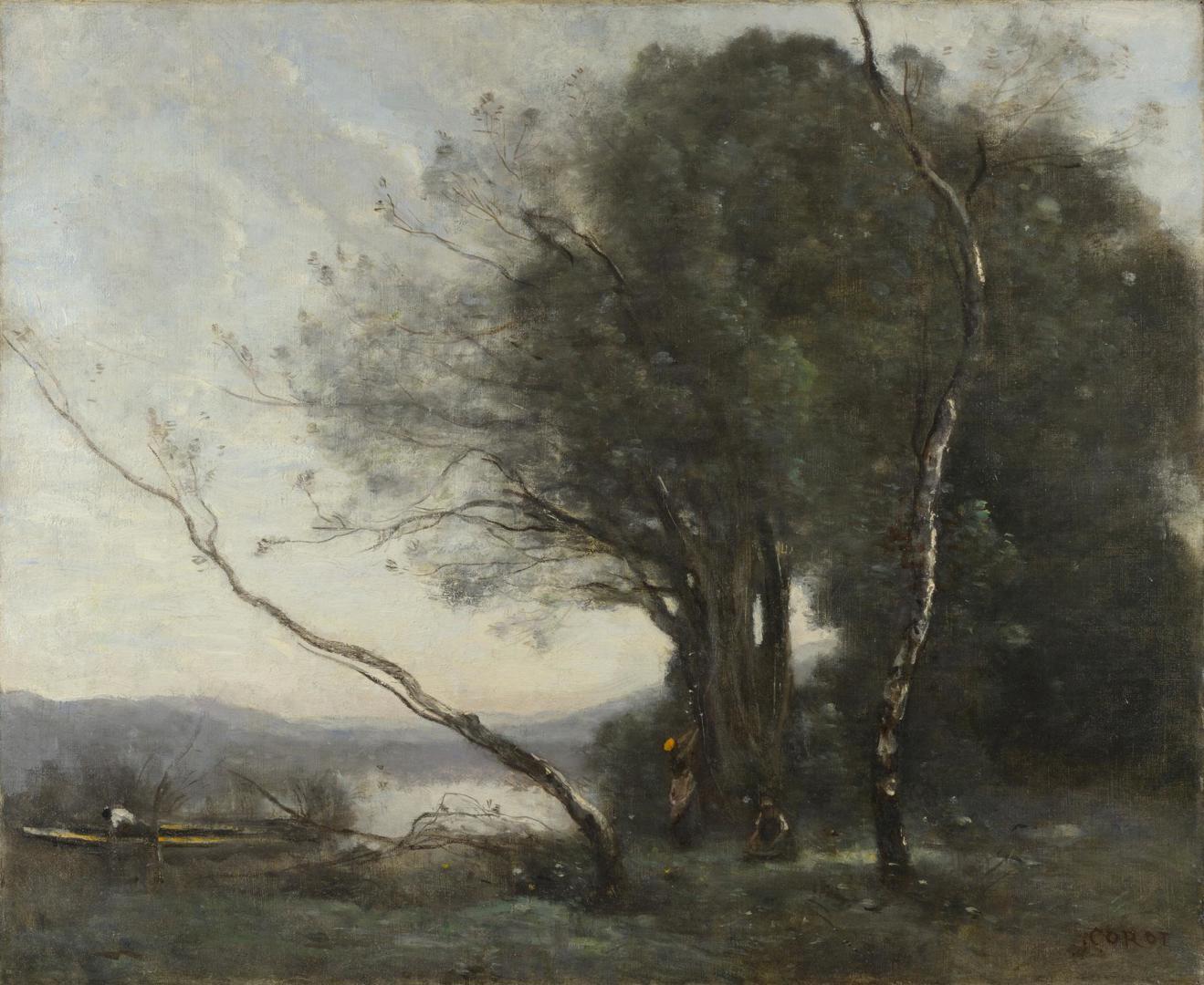 The Leaning Tree Trunk by Jean-Baptiste-Camille Corot