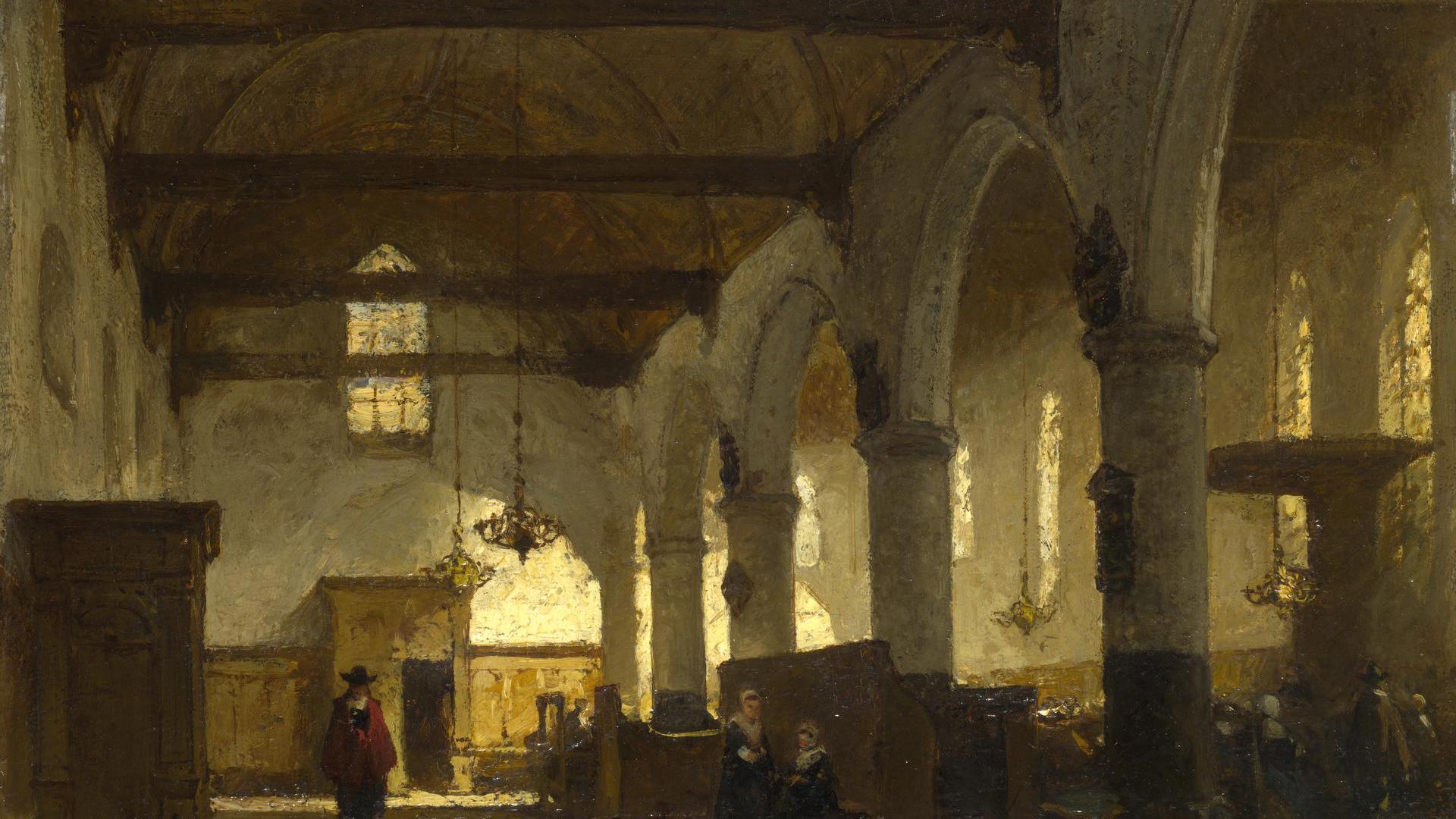 The Interior of the Bakenesserkerk, Haarlem by Johannes Bosboom