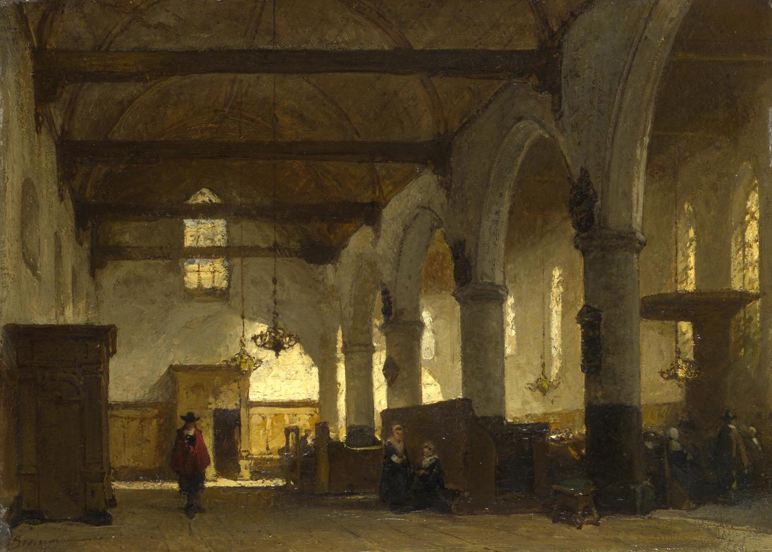 The Interior of the Bakenesserkerk, Haarlem by Johannes Bosboom