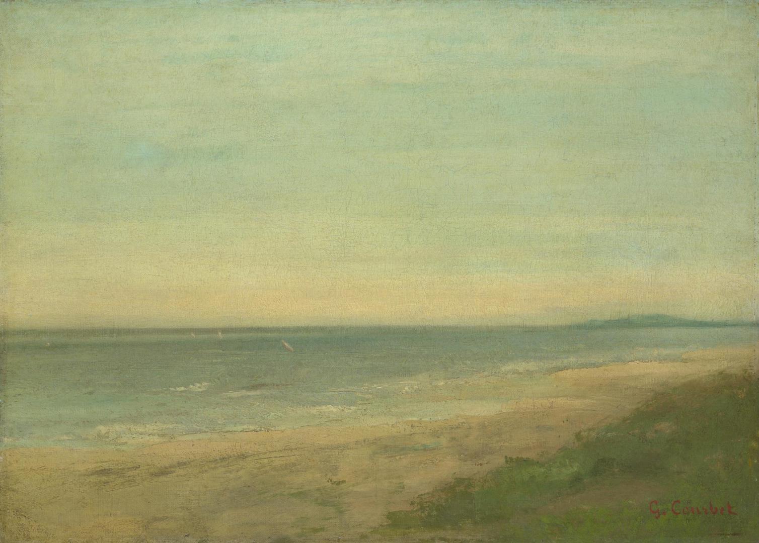 The Sea near Palavas by Style of Gustave Courbet