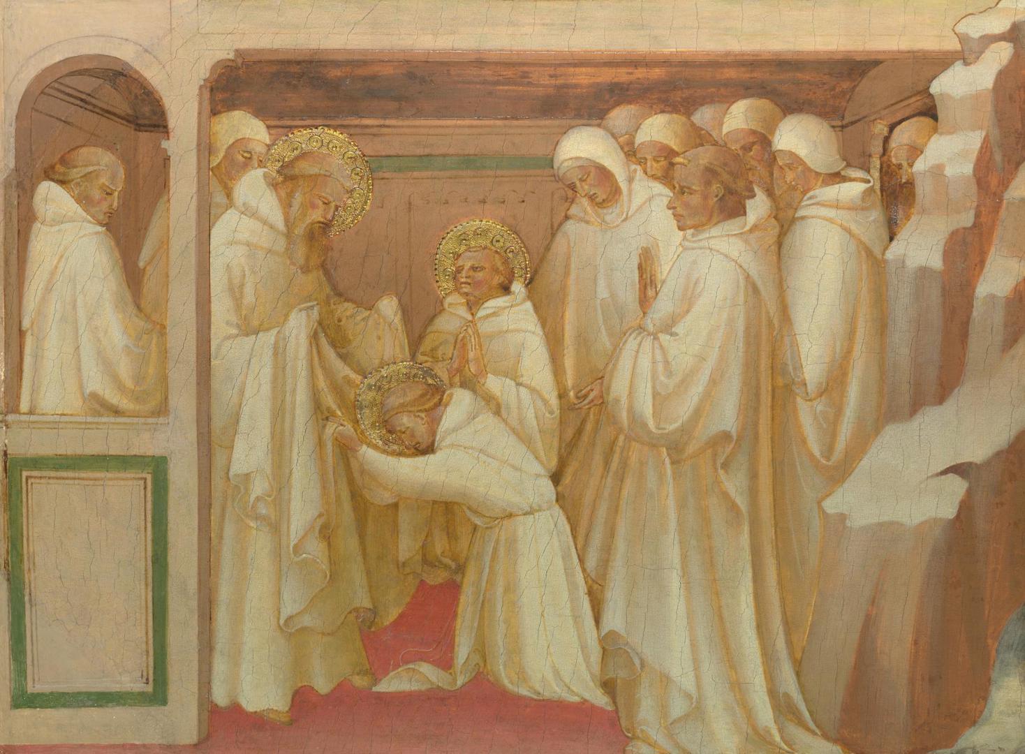 Saint Benedict admitting Saints into the Order by Lorenzo Monaco