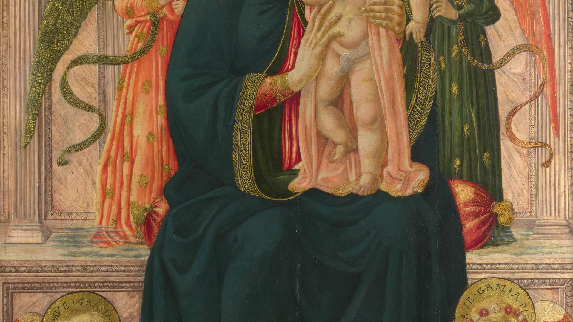 The Virgin and Child Enthroned with Angels by After Benozzo Gozzoli