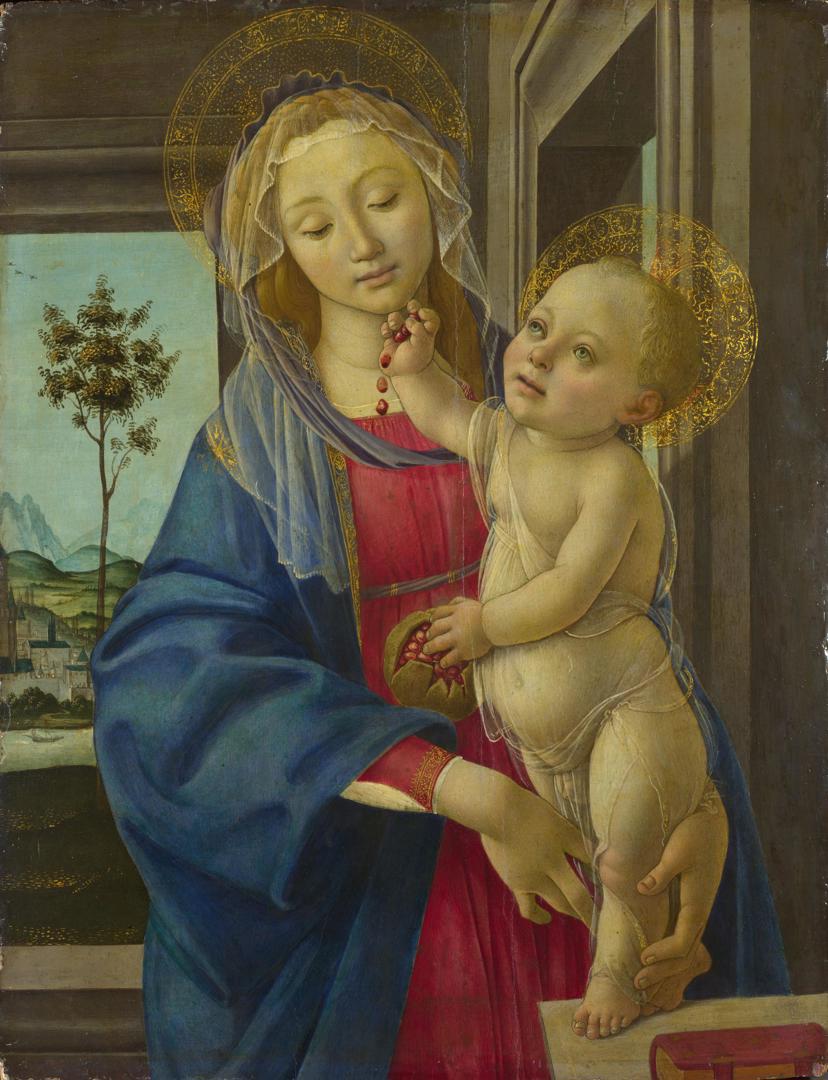 The Virgin and Child with a Pomegranate by Workshop of Sandro Botticelli