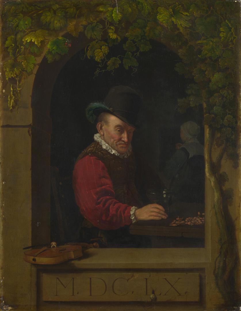 An Old Fiddler by After Frans van Mieris the Elder