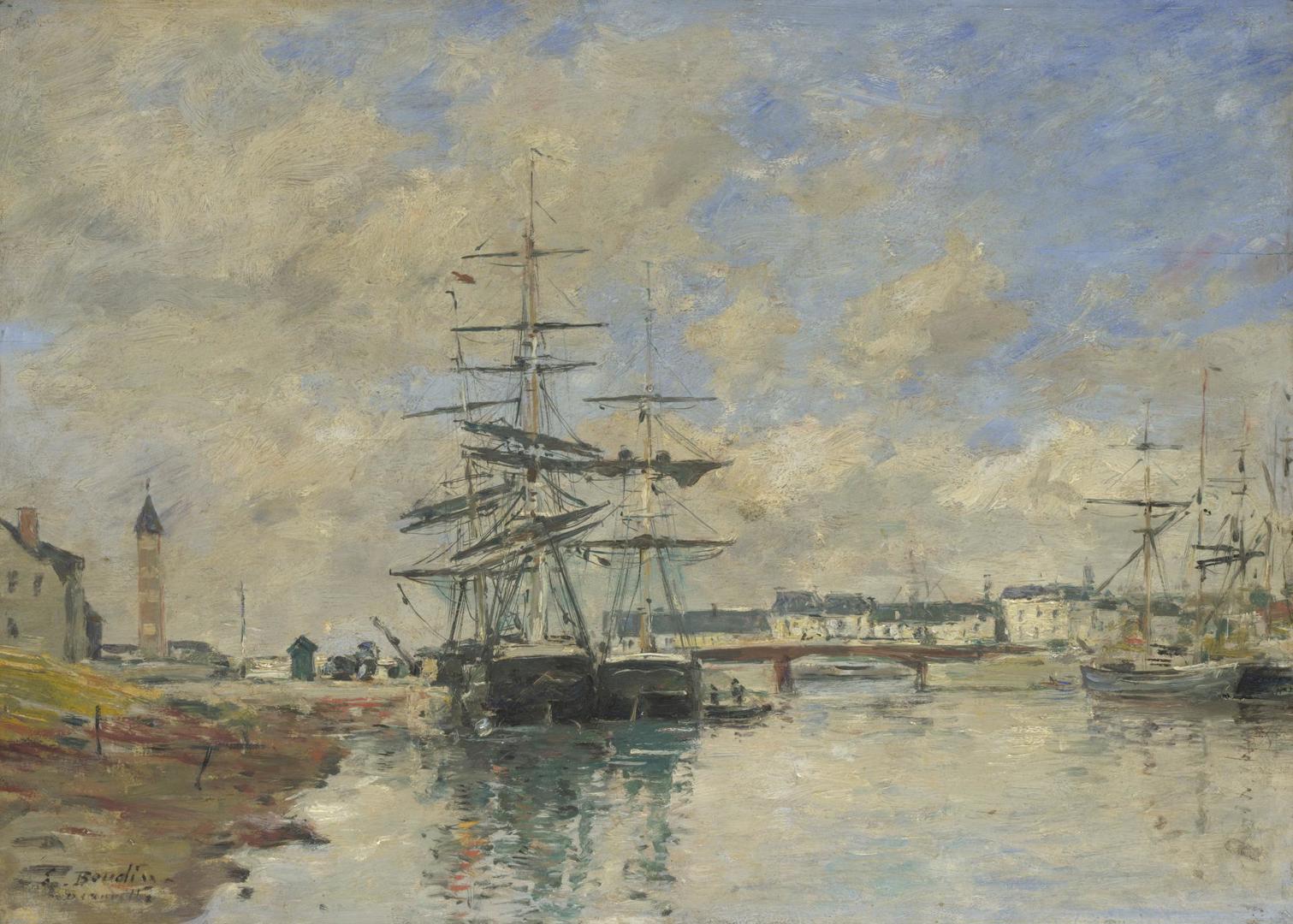 Deauville Harbour by Eugène Boudin