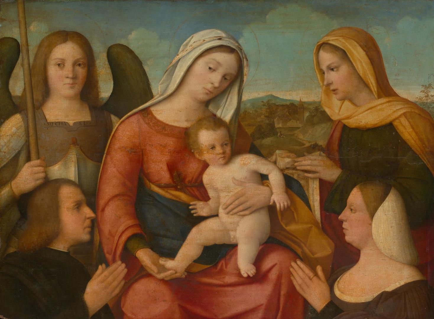 The Virgin and Child with Saints and Donors by Francesco Bissolo