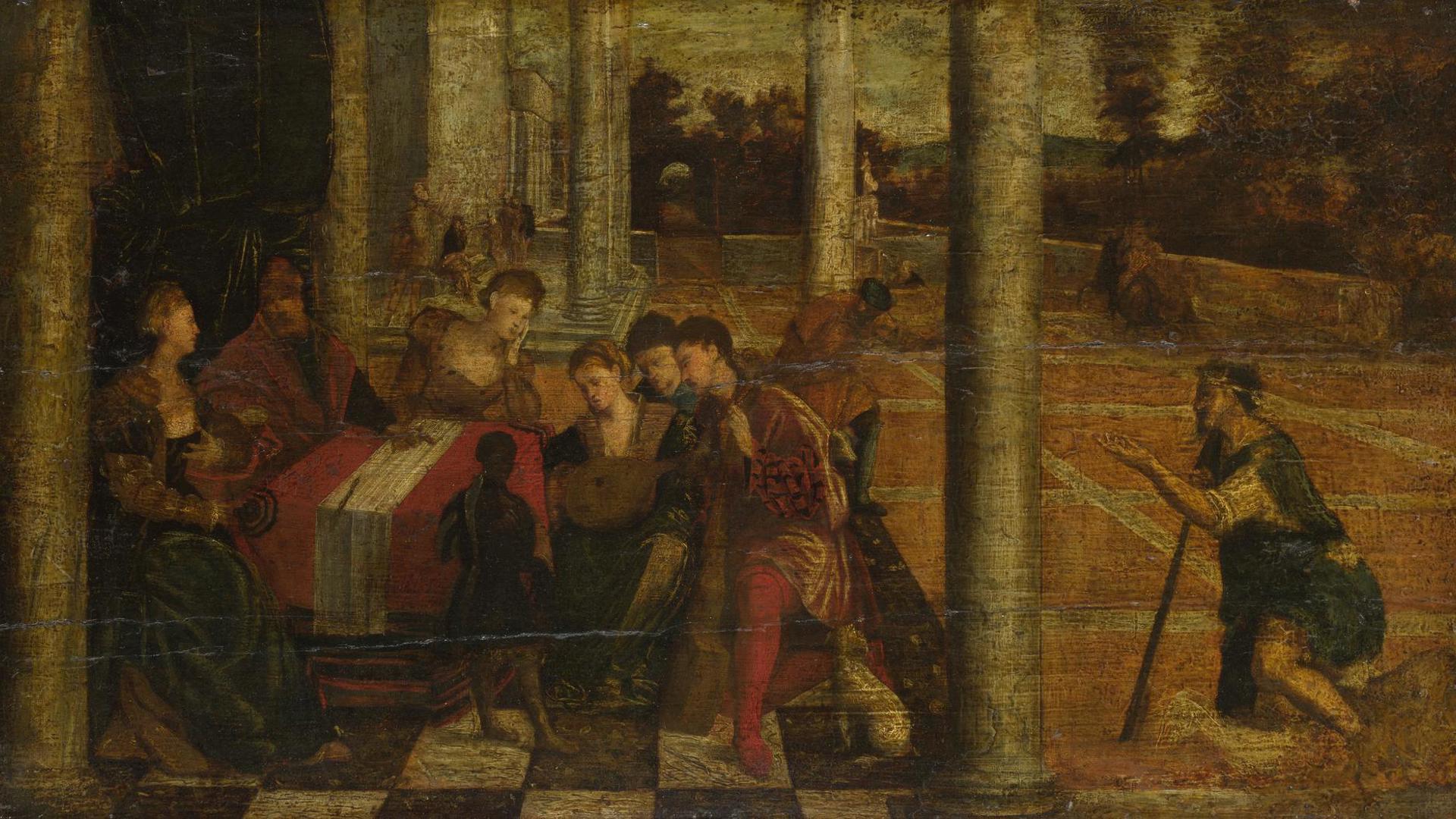 Dives and Lazarus by After Bonifazio di Pitati
