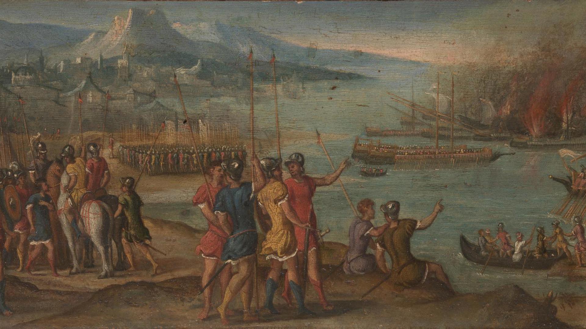 A Naval Battle by Italian, Venetian