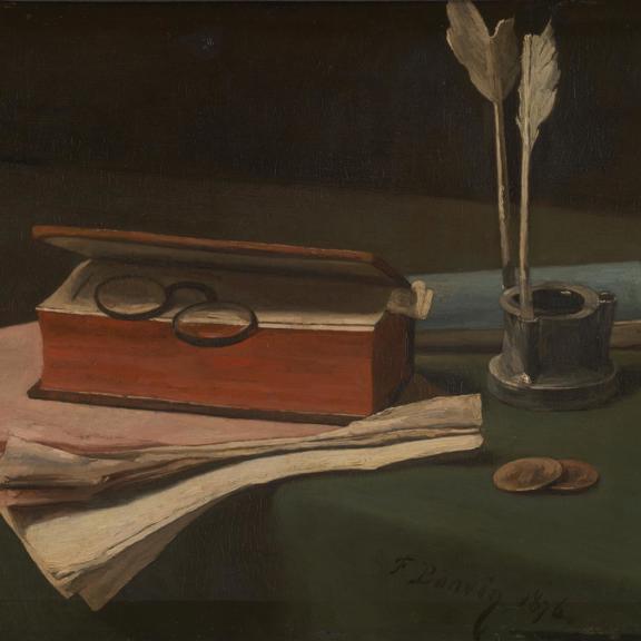 Still Life with Book, Papers and Inkwell