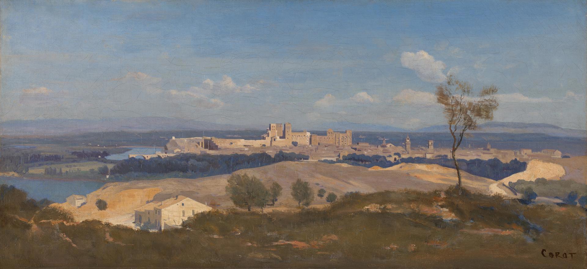Avignon from the West by Jean-Baptiste-Camille Corot